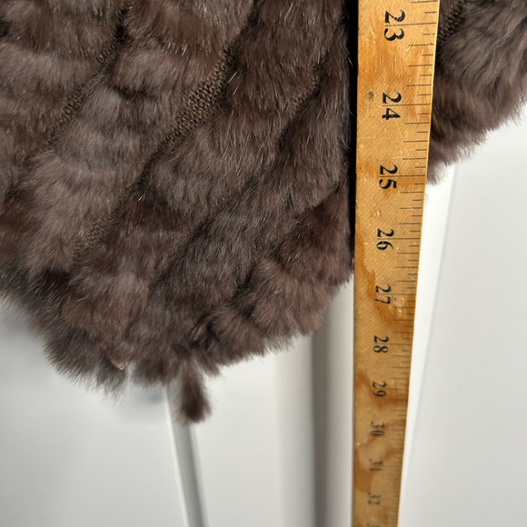Studio 512 One Size Rabbit Fur Blend Poncho Brown 5994 - Picture 6 of 6